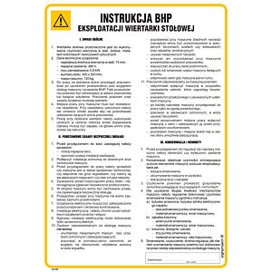 Instrukcja BHP eksploatacji wiertarki stołowej - IAC09