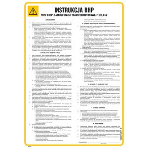 Instrukcja ogólna BHP stacji transformatorowej 15/0,4kV - IAF16
