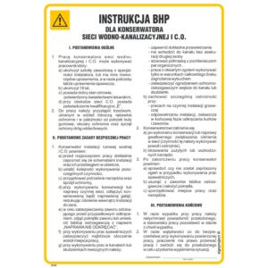 Instrukcja BHP dla konserwatora sieci wodno-kanalizacyjnej i c.o. - IAF22