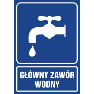 Znak "Główny zawór wodny"