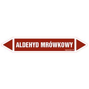 Znak JF014 - "ALDEHYD MRÓWKOWY" - arkusz 16 naklejek - 14x2,5cm; folia