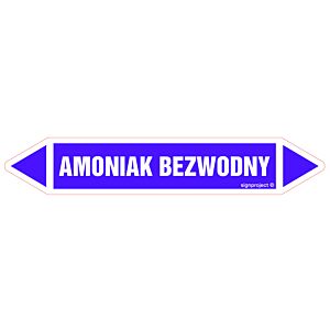 Znak JF027 - "AMONIAK BEZWODNY" - arkusz 16 naklejek - 14x2,5cm; folia