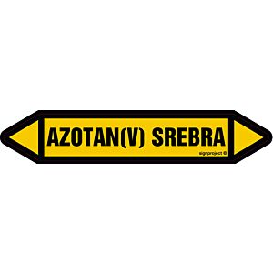 Znak JF033 - "AZOTAN(V) SREBRA" - arkusz 16 naklejek - 14x2,5cm; folia