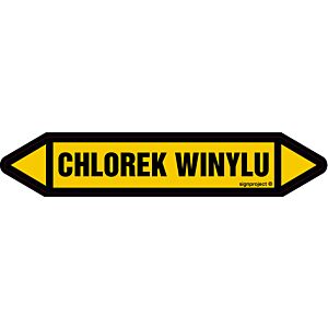 Znak JF068 - "CHLOREK WINYLU" - arkusz 16 naklejek - 14x2,5cm; folia