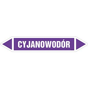 Znak JF106 - "CYJANOWODÓR" - arkusz 16 naklejek - 14x2,5cm; folia