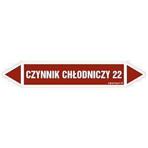 Znak JF110 - "CZYNNIK CHŁODNICZY 22" - arkusz 16 naklejek - 14x2,5cm; folia