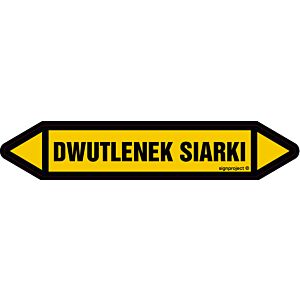 Znak JF137 - "DWUTLENEK SIARKI" - arkusz 16 naklejek - 14x2,5cm; folia