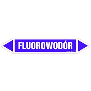 Znak JF161 - "FLUOROWODÓR" - arkusz 16 naklejek - 14x2,5cm; folia