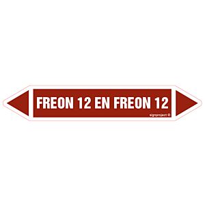 Znak JF168 - "FREON 12 EN FREON 12" - arkusz 16 naklejek - 14x2,5cm; folia