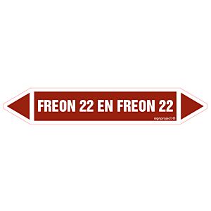 Znak JF170 - "FREON 22 EN FREON 22" - arkusz 16 naklejek - 14x2,5cm; folia