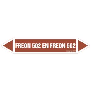 Znak JF171 - "FREON 502 EN FREON 502" - arkusz 16 naklejek - 14x2,5cm; folia