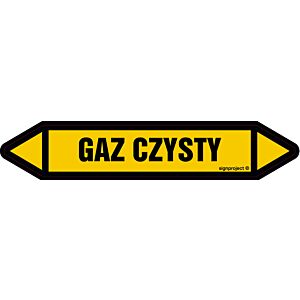 Znak JF182 - "GAZ CZYSTY" - arkusz 16 naklejek - 14x2,5cm; folia