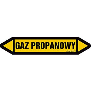 Znak JF188 - "GAZ PROPANOWY" - arkusz 16 naklejek - 14x2,5cm; folia