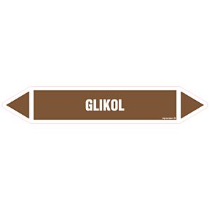 Znak JF190 - "GLIKOL" - arkusz 16 naklejek - 14x2,5cm; folia