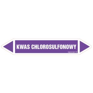 Znak JF242 - "KWAS CHLOROSULFONOWY" - arkusz 16 naklejek - 14x2,5cm; folia