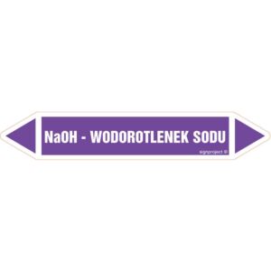 Znak JF284 - "NaOH - WODOROTLENEK SODU" - arkusz 5 naklejek - 22,5x4cm; folia