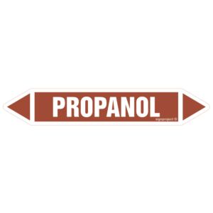 Znak JF357 - "PROPANOL EN: PROPANOL" - arkusz 16 naklejek - 14x2,5cm; folia