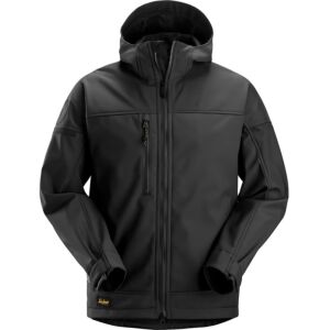 Kurtka Snickers softshell stretch AllroundWork z kapturem 1226 - czarny - przód