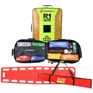 Modułowy Plecak R1 PRO zgodny z KSRG TRAUMA KIT z deską ortopedyczną i szynami Kramera