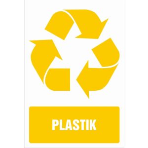 Znak "Etykiety na pojemniki na odpady. Plastik"