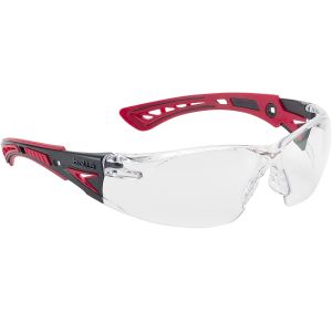 Okulary ochronne bezbarwne BOLLE RUSH+ - oprawka czarno-czerwona