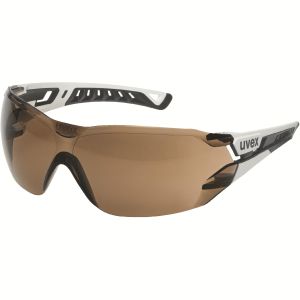 Okulary ochronne brązowe UVEX Pheos NXT - oprawka czarno-biała
