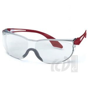 Okulary ochronne bezbarwne UVEX Skylite (nr 9174.095) - oprawka czerwona