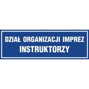Znak "Dział organizacji imprez - Instruktorzy" PA041