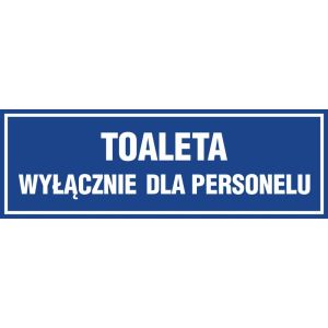 Znak "Toaleta wyłącznie dla personelu" PA316