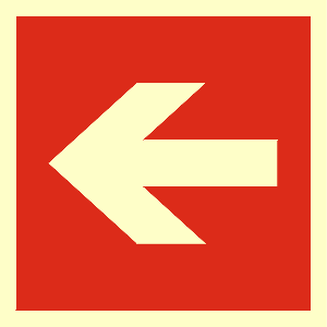 BA011 B1 FN - Znak "Kierunek do miejsca rozmieszczenia sprzętu pożarniczego lub urządzenia ostrzegającego"