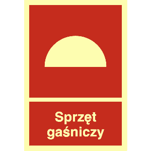 Znak BC005 - "Sprzęt gaśniczy" - 10x14,8cm; folia fotolum.