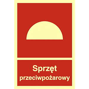 Znak BC006 - "Sprzęt przeciwpożarowy" - 15x22,2cm; płyta TD fotolum.