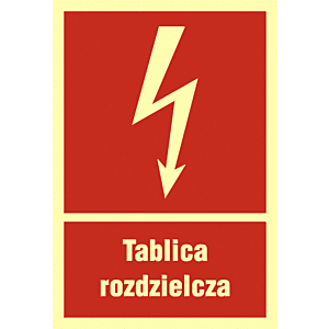 Znak BC009 - "Tablica rozdzielcza" - 15x22,2cm; płyta 1mm fotolum.