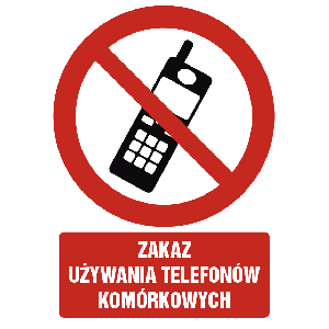 GC030 BK FN - Znak "Zakaz używania telefonów komórkowych"