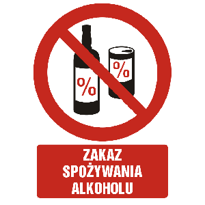 GC031 BK PN - Znak "Zakaz spożywania alkoholu"