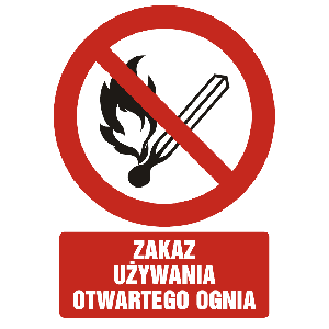GC037 BK FN - Znak "Zakaz używania otwartego ognia"
