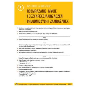 Rozmrażanie, mycie i dezynfekcja urządzeń chłodniczych i zamrażarek