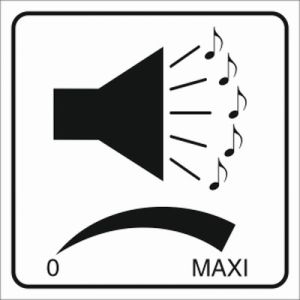Znak "Regulacja głośnika"