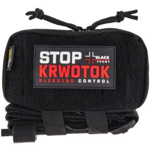 Zestaw ratowniczy Black Front STOP KRWOTOK - czarna saszetka/czarna opaska