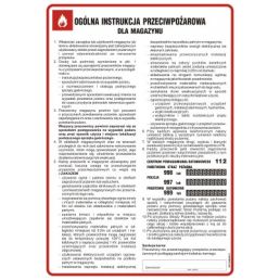 Ogólna instrukcja ppoż. dla magazynu -TD/DB026
