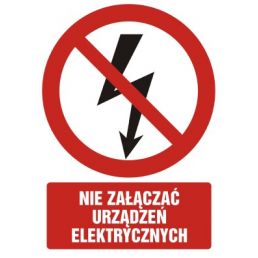 GC019 BK FN - Znak "Nie załączać urządzeń elektrycznych"
