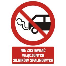 GC020 DJ PN - Znak "Nie zostawiać włączonych silników spalinowych"