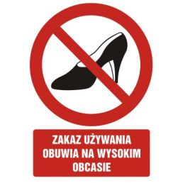 GC022 BK FN - Znak "Zakaz używania obuwia na wysokim obcasie"