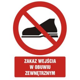 GC023 BK FN - Znak "Zakaz wejścia w obuwiu zewnętrznym"