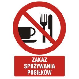 GC024 BK FN - Znak "Zakaz spożywania posiłków"