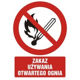 GC037 BK PN - Znak "Zakaz używania otwartego ognia"