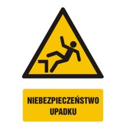 GF021 BK PN - Znak "Niebezpieczeństwo upadku"