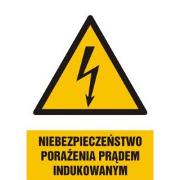 HA013 AH FN - Znak "Niebezpieczeństwo porażenia prądem indukowanym"
