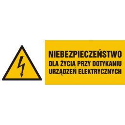 HB006 AE FN - Znak "Niebezpieczeństwo dla życia przy dotykaniu urządzeń elektrycznych"