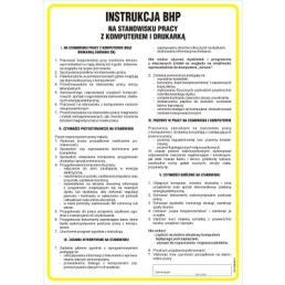 Instrukcja BHP na stanowisku pracy z komputerem i drukarką -TD/A10